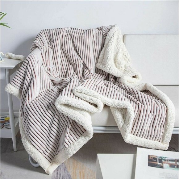 DISSA Other - DISSA Sherpa Fleece Blanket Throw Soft Plush Fluffy Warm 60X80 Brown
